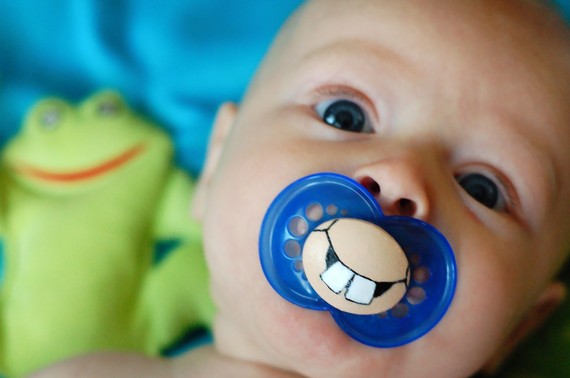 Buck Tooth Pacifier Cute Buck Teeth - Custom Hand Painted Pacifier Mam 6 To 18 Month Blue ...